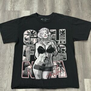 Marilyn Monroe California Deal Street black graphic tee shirt size large L